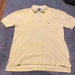 Yellow Tommy Hilfiger collared shirt size large